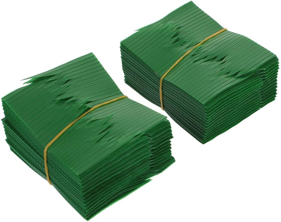 Kichvoe 2000pcs Plastic Baran Sushi Grass – Artificial Green Baran Garnish for Sushi, Bento, Sashimi – Food Separator for Restaurants, Takeout & Catering – 2.95" x 1.81" Food-Safe Resin