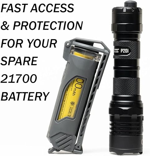 Miniatura 2 de Thyrm CellVault-21 - Estuche de almacenamiento de batería recargable, impermeable, para baterías 21700 para linternas tácticas premium, fabricado en