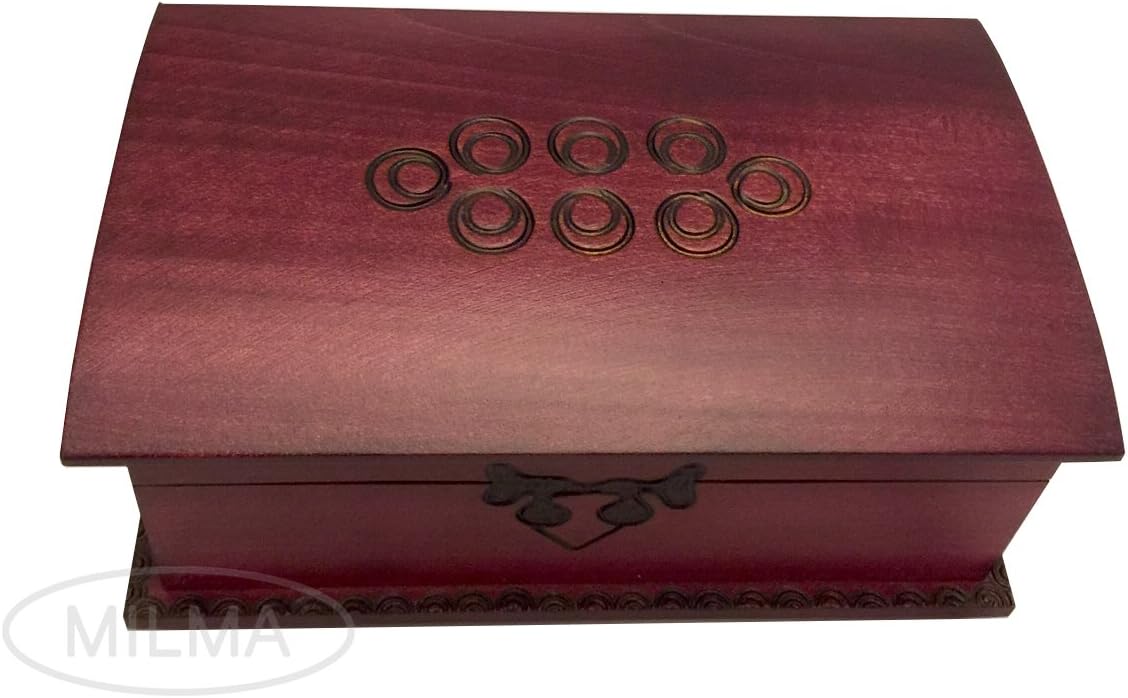 Decorative Wooden Chest Box Trick Secret Opening Puzzle Box Celtic Handcrafted Jewelry Keepsake Made in Poland