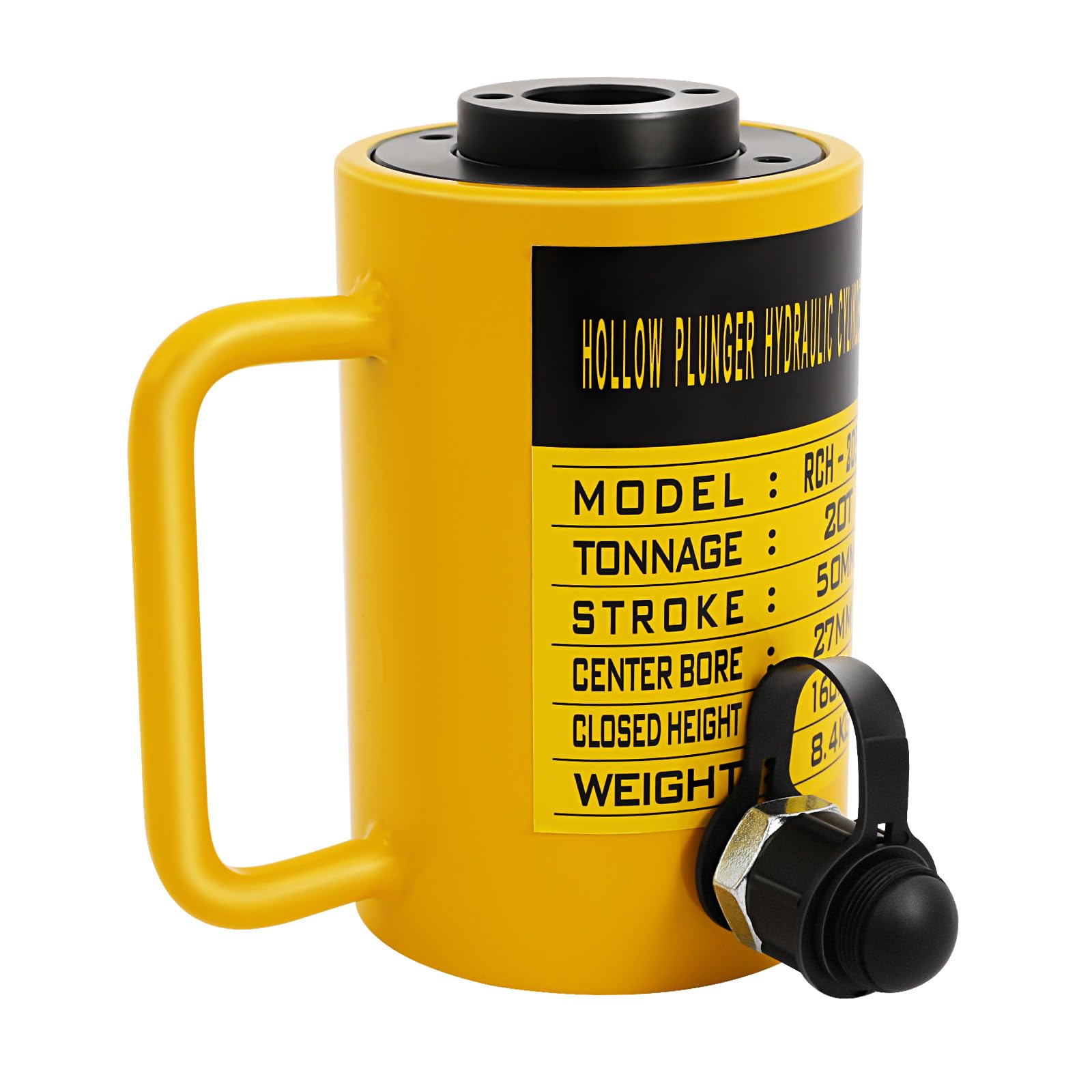 Gato hidráulico 20T, cilindro hidráulico con bomba manual CP-700, adecuado para equipos de construcción, herramienta de elevación, carrera de 2,36 pulgadas, diámetro exterior de 3,94 pulgadas