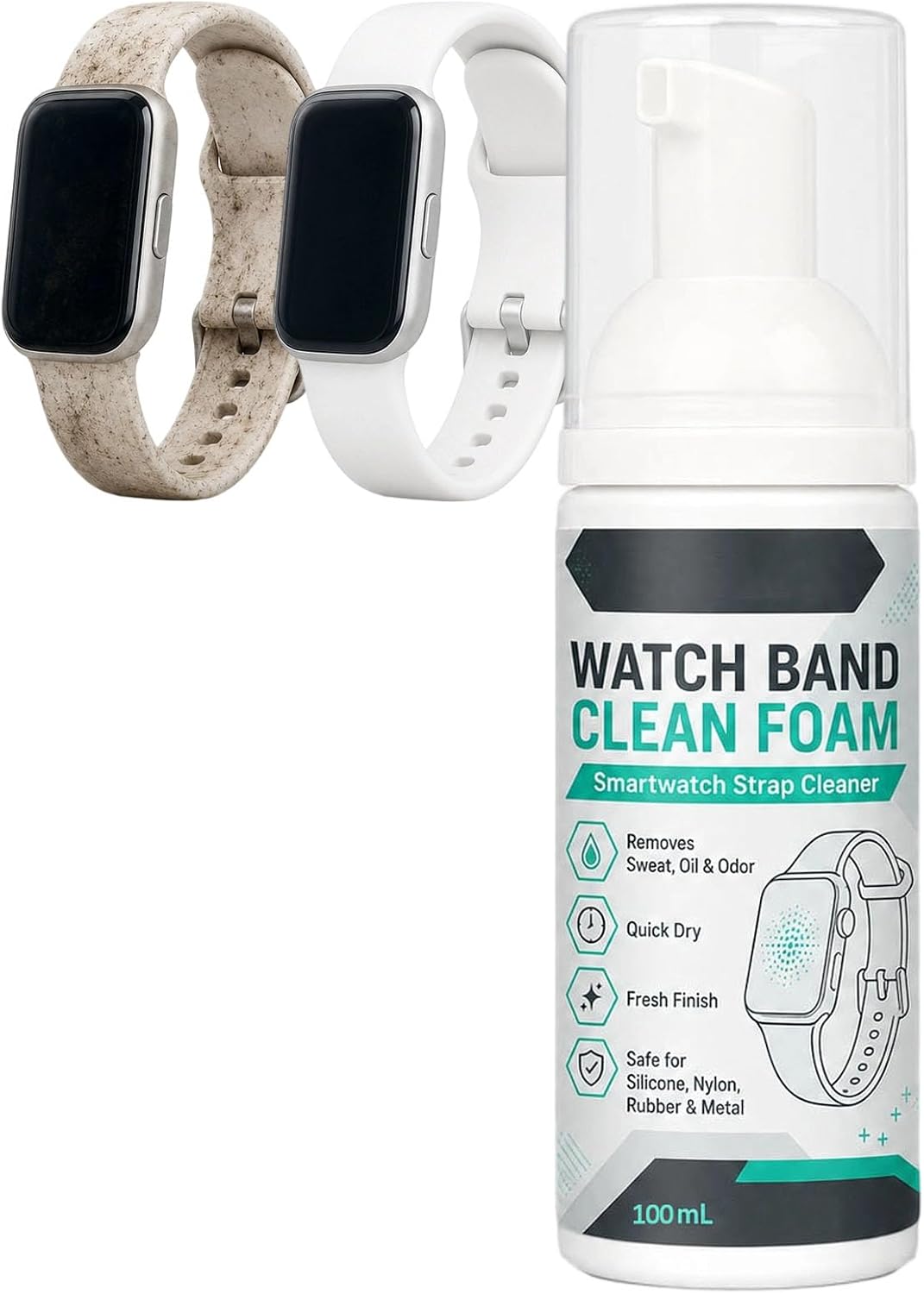 Smartwatch Strap Cleaner Foam, No-Rinse Quick-Dry Watch Band Cleaner (1Pcs)