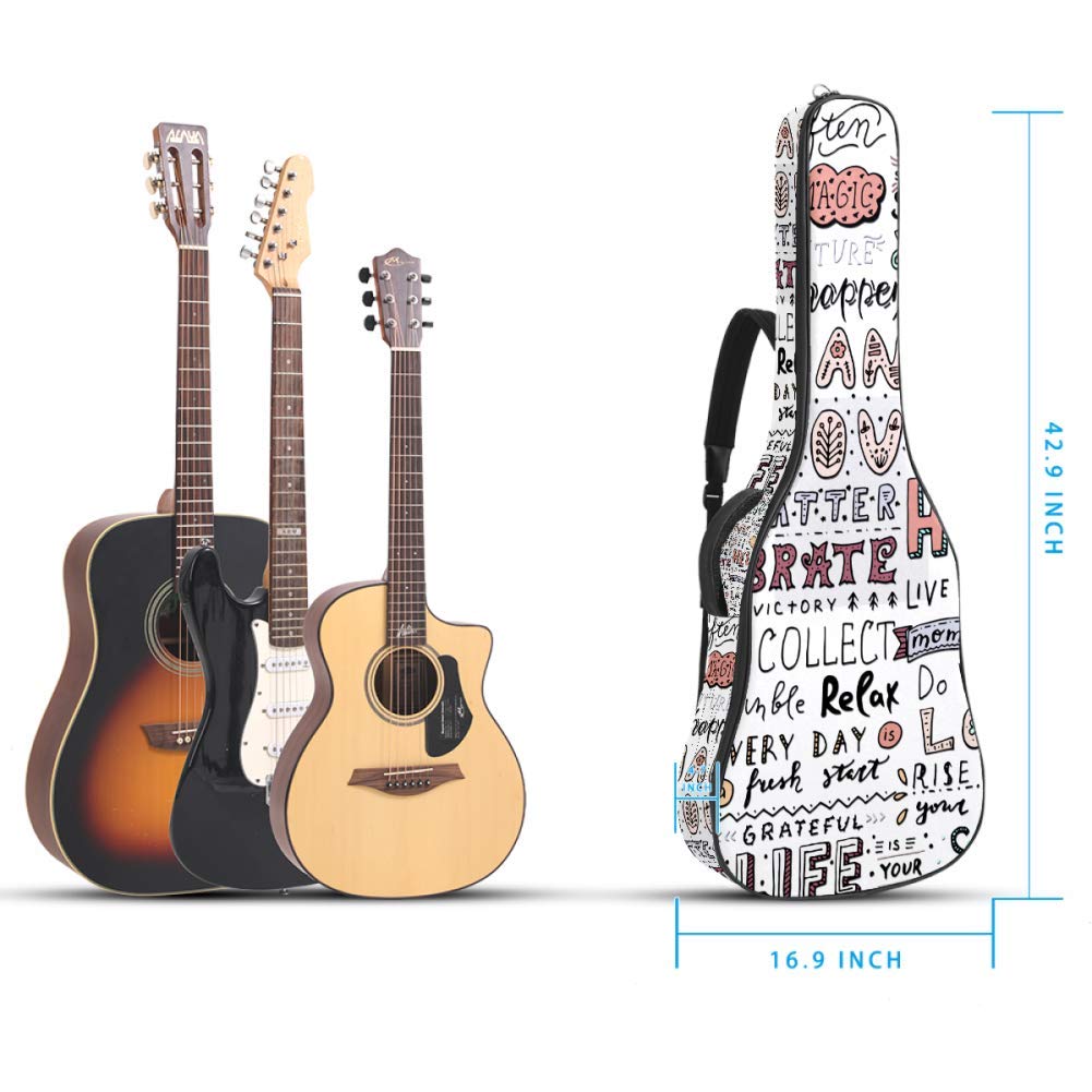 Gitarren-Gigbag, wasserdicht, Reißverschluss, weicher Gitarren-Rucksack, Bass-, Akustik- und klassische Folk-E-Gitarrentasche Dream Day