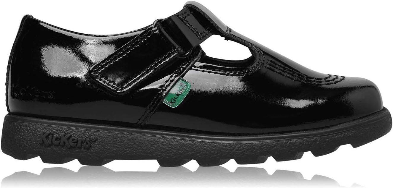 Kickers Infants Fragma T-bar School Shoes Black 2