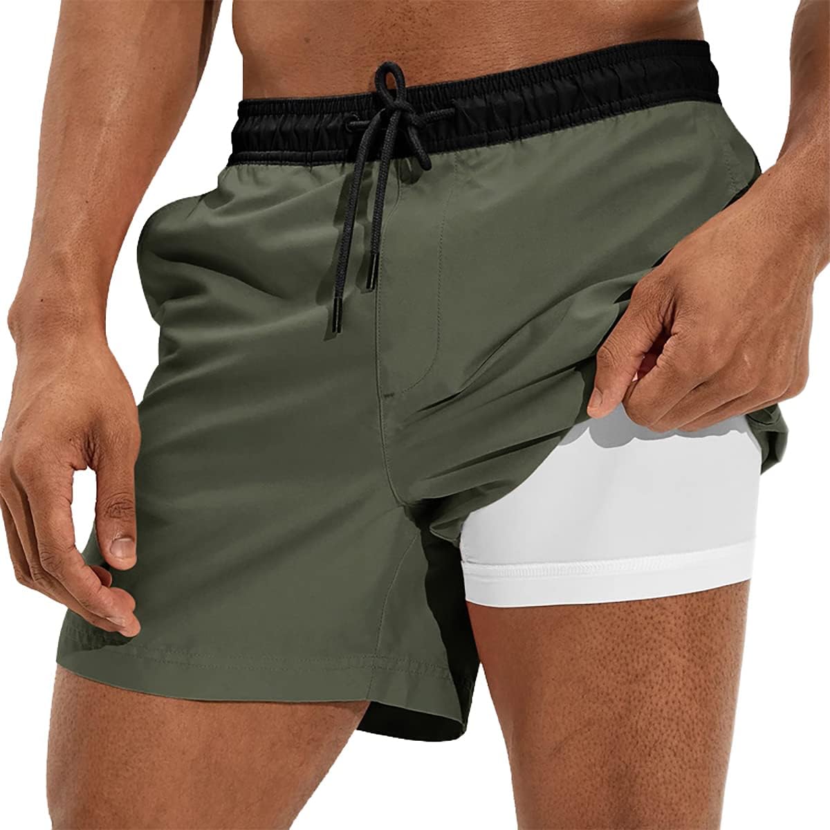 Men's Swim Trunks Quick Dry Beach Shorts with Pockets and Mesh Lining