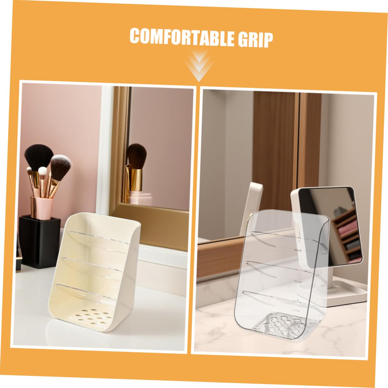 2piezas Cajas de Almacenamiento Transparente para Boligrafos Papeleria y Cosméticos Organizadores de Escritorio de Plástico con Base Estable para Uso Oficina Dormitorio o Tocador