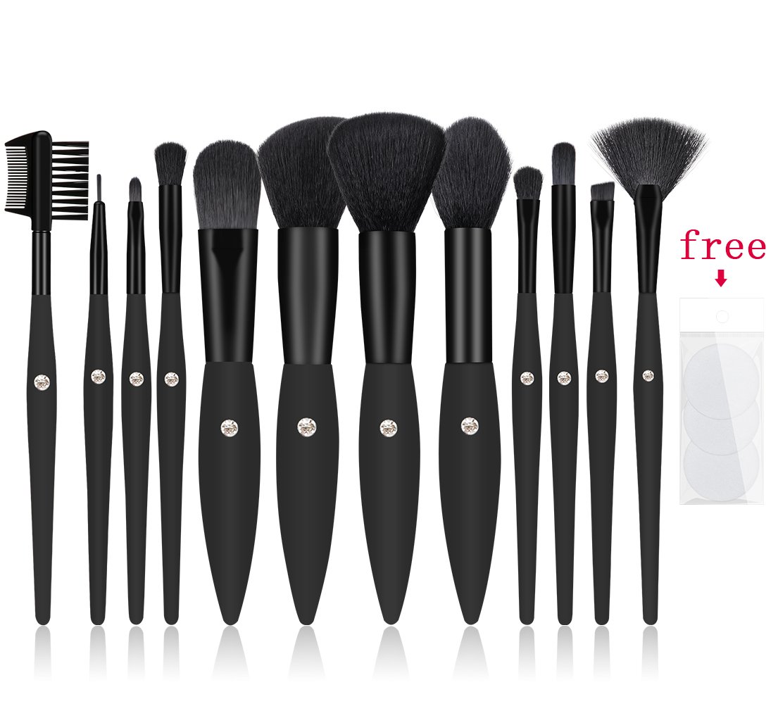 Rhinestone Makeup Brushes，ENALOVE New Professional 12 In 1