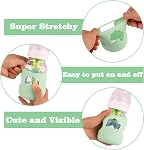 3 Pack Silicone Sleeves for Dr. Brown's Natural Glass Baby Bottles, Anti Breakage Baby Bottle Holder, Compatible Dr. Brown Wide-Neck Glass Baby Bottles 5 oz (White+Blue+Green)