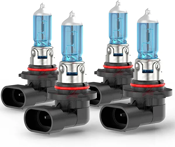 Upgraded Halogen Headlight Bulbs For Honda Civic Sedan 2004 2005 2006 2007 2008 2009 2010 2011 2012 2013 2014 2015, 9005 High Beam 9006 Low Beam Headlamp Lights, 6000K White, 300% Brightness, 4-Pack