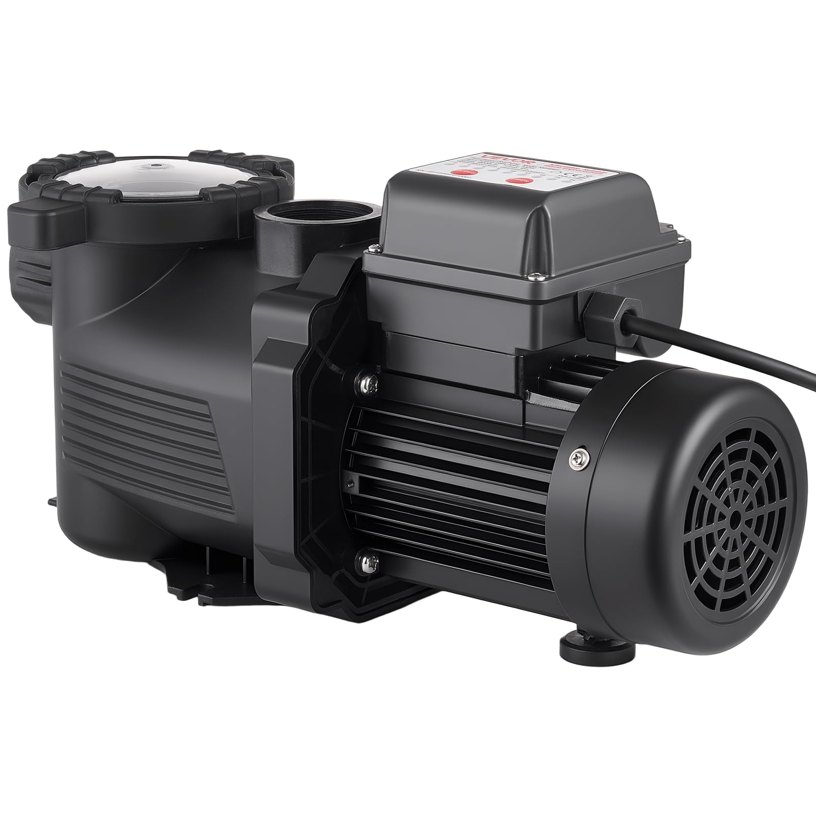 VEVOR Bomba para Piscina 550 W Caudal Máximo de 14000 L/H Bomba de Filtración para Piscina de Una Sola Velocidad, CA 220-240 V, Altura de Elevación Máxima de 12 m, con Temporizador de 24 Horas