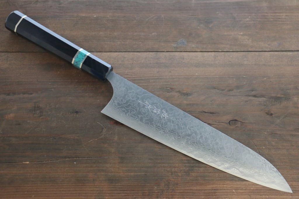 SAJI R2/SG2 GYUTO JAPANESE CHEF KNIFE 240MM WTIH EBONY TURQUOISE HANDLE
