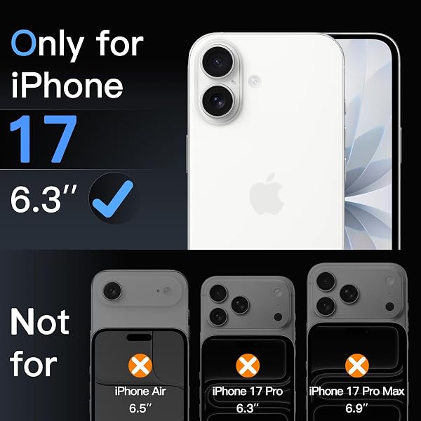 JETech Kameraschutz für iPhone 17 6,3 Zoll, 9H Gehärtetes Glas, Anti-Kratzer, Hat Keinen Einfluss auf die Hülle, Beeinträchtigt Nachtaufnahmen Nicht, HD Klar, 3 Stück (Durchsichtig) - 2