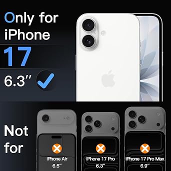 JETech Camera Lens Protector for iPhone 17, Clear, 3-Pack | 9H Tempered Glass, HD Clear, Anti-Scratch Protection, Night Shot Compatible, Case-Friendly