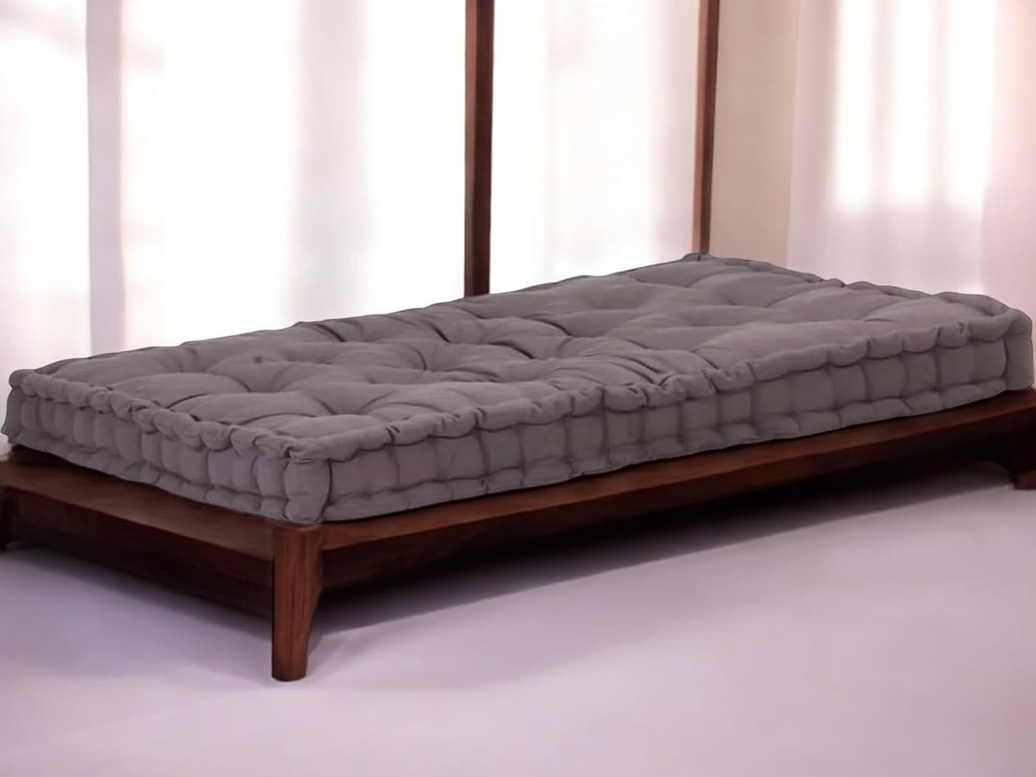 ATOOTFUSION Soft Thick Cotton Box Floor Mattress, 5-Inch Thick, 72x30x5 Inches, Medium Firm, Foldable, Rollable Movable Bed Box gadda 1 Sleeping Capacity (Brown)