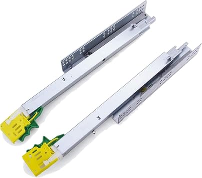 BREAKA 3 Sections of Quiet Bottom Mounted Concealed Damping Slide with Removal Device, Cabinet Drawer Cushion Guide Size 400MM
