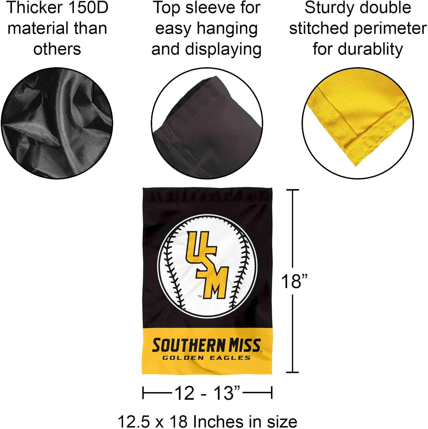 Southern Mississippi Eagles Baseball Garden Yard Banner Flag - Image 3