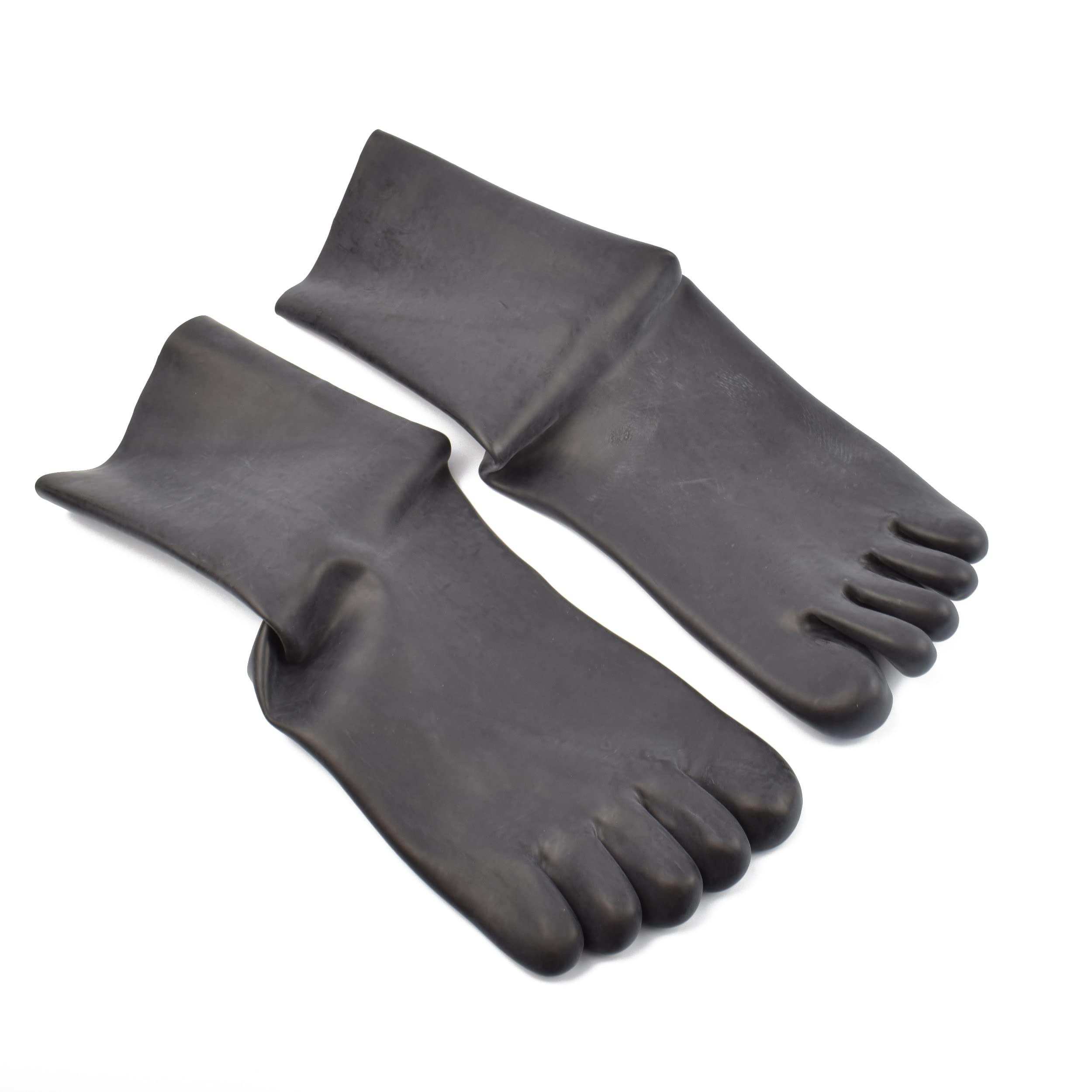 Rubberfashion Chaussettes sexy en latex avec orteils - très épais - unisexe - arrive à la cheville court noir 0.8mm L