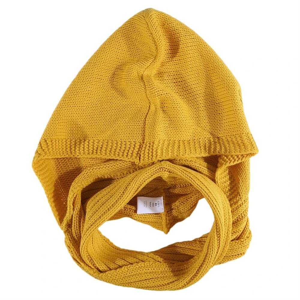 Damen-Schal, Winter, warm, gestrickt, mit Kapuze, modisch, Freizeit, bequem, weich, einfarbig, Plüschmütze, Schal, Bekleidungszubehör