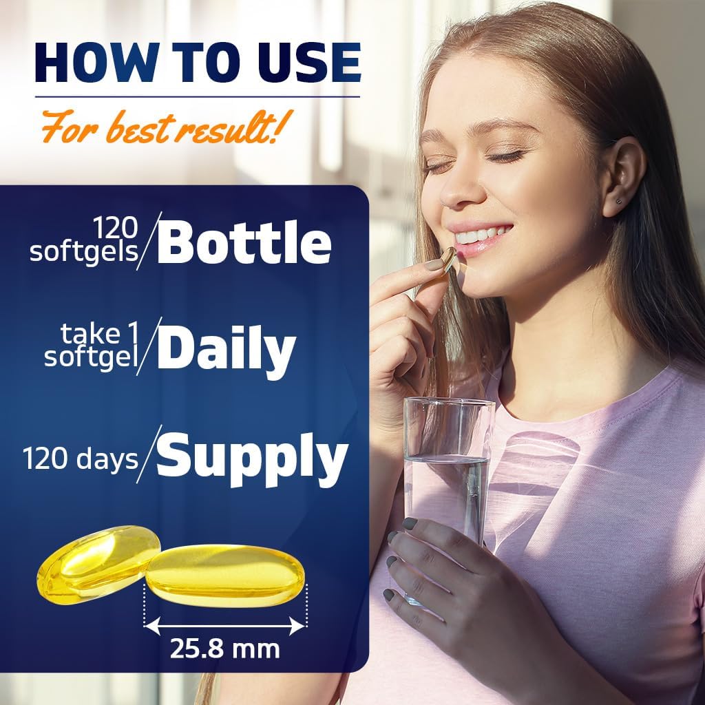 Vitamatic Icelandic Cod Liver Oil Capsules 1250mg 120 Softgels (Lemon Flavor) - Promotes Cardiovascular Health - Image 3