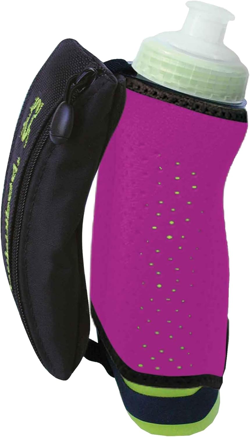 Amphipod Hydraform Handheld Thermal-Lite Water Bottle, BPA-Free, Insulated Sleeve, Storage Pocket for Running & Walking (20 oz.), Black