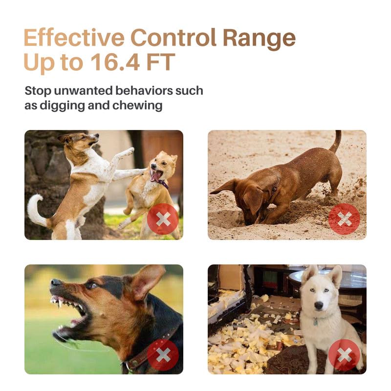 Queenmew Anti Bell Gerät Hunde, Tragbares Ultraschall Antibell Ultraschall Gerät mit Doppelfrequenz, 16.4 Fuß Effektives Antibell für Hunde für das Training im Innen- und Außenbereich