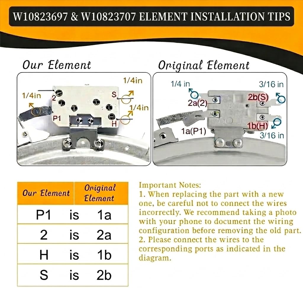 STELPART 8" W10823697 W10823707 2200W Single Radiant Element For KitchenAid
