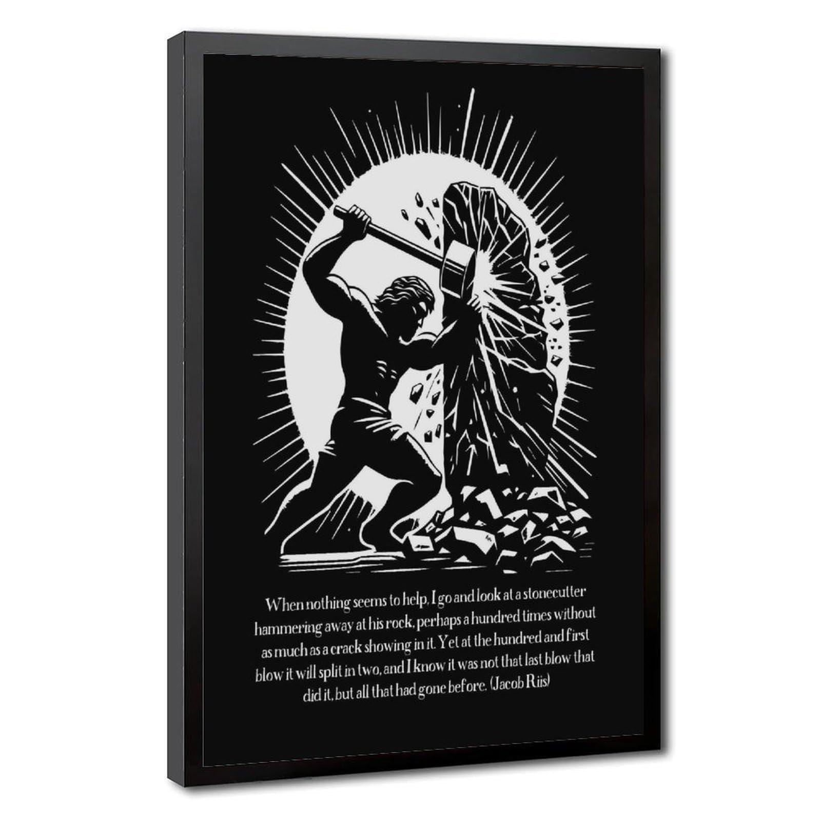 ELKPDOE About A Stonecutter Poster Motivational Quotes 4