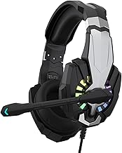 Over-ear Game Headset with Adjustable Microphone and Breathable Earmuffs for Long-lasting Comfort, Compatible with Tablets and Game Consoles [long Gaming sessions] (Black)