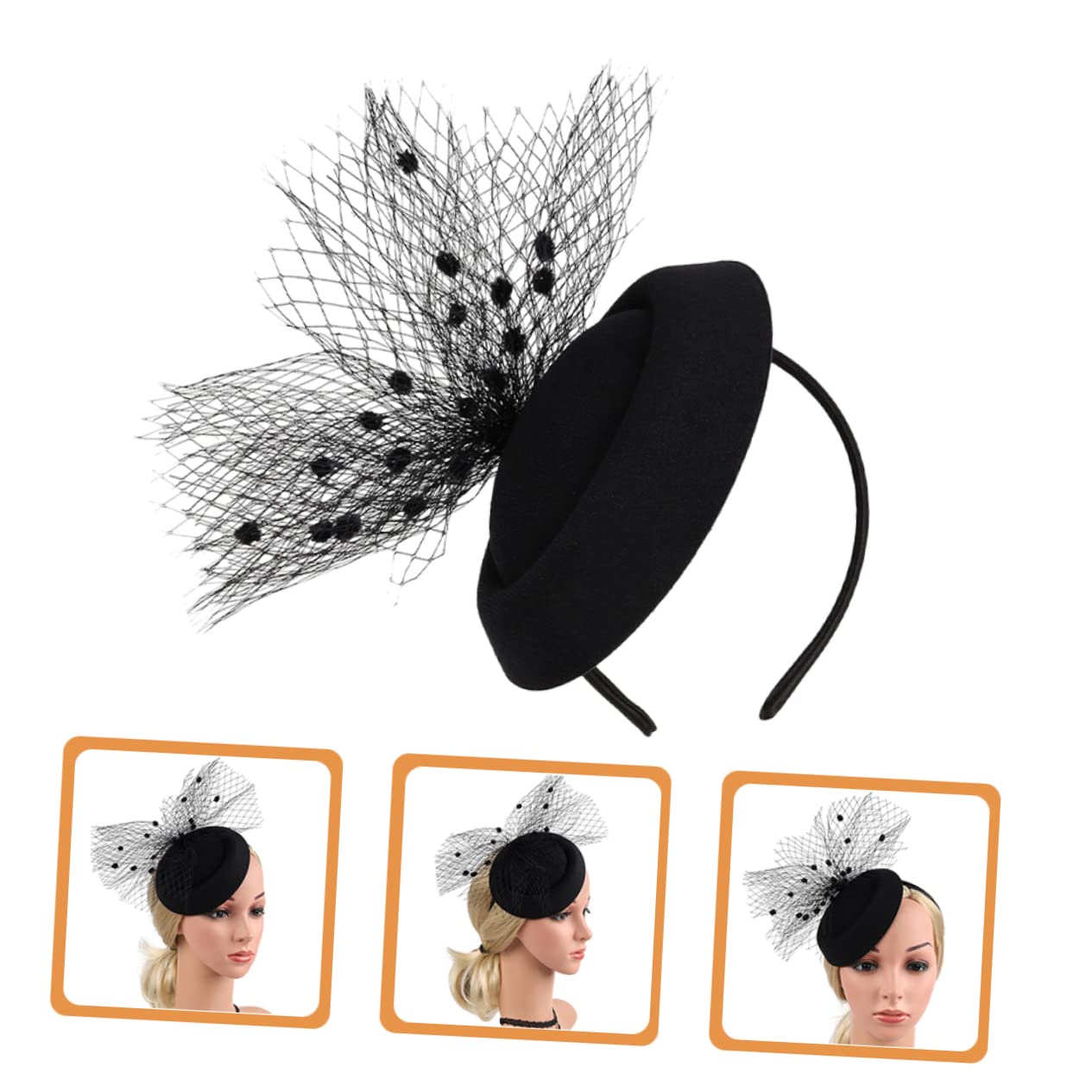 SHERCHPRY 2pcs Tea Party Cappello Sposa Donna Cappello Lana Modellazione