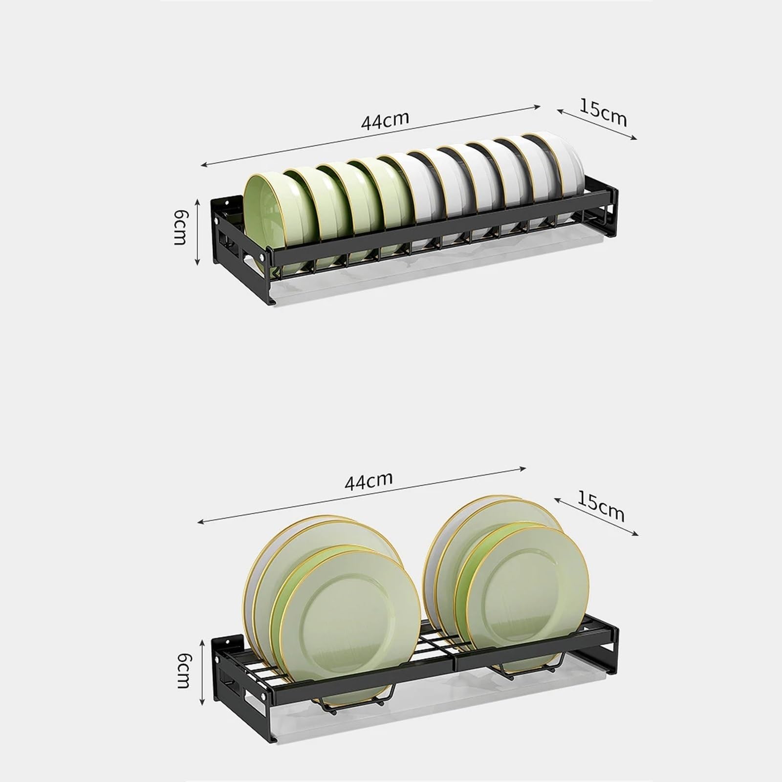 Escurreplatos de acero inoxidable montado en la pared, estante de secado de platos con bandeja, organizador de cocina, soporte para palillos, escurridor de platos colgante, estante de secado de platos