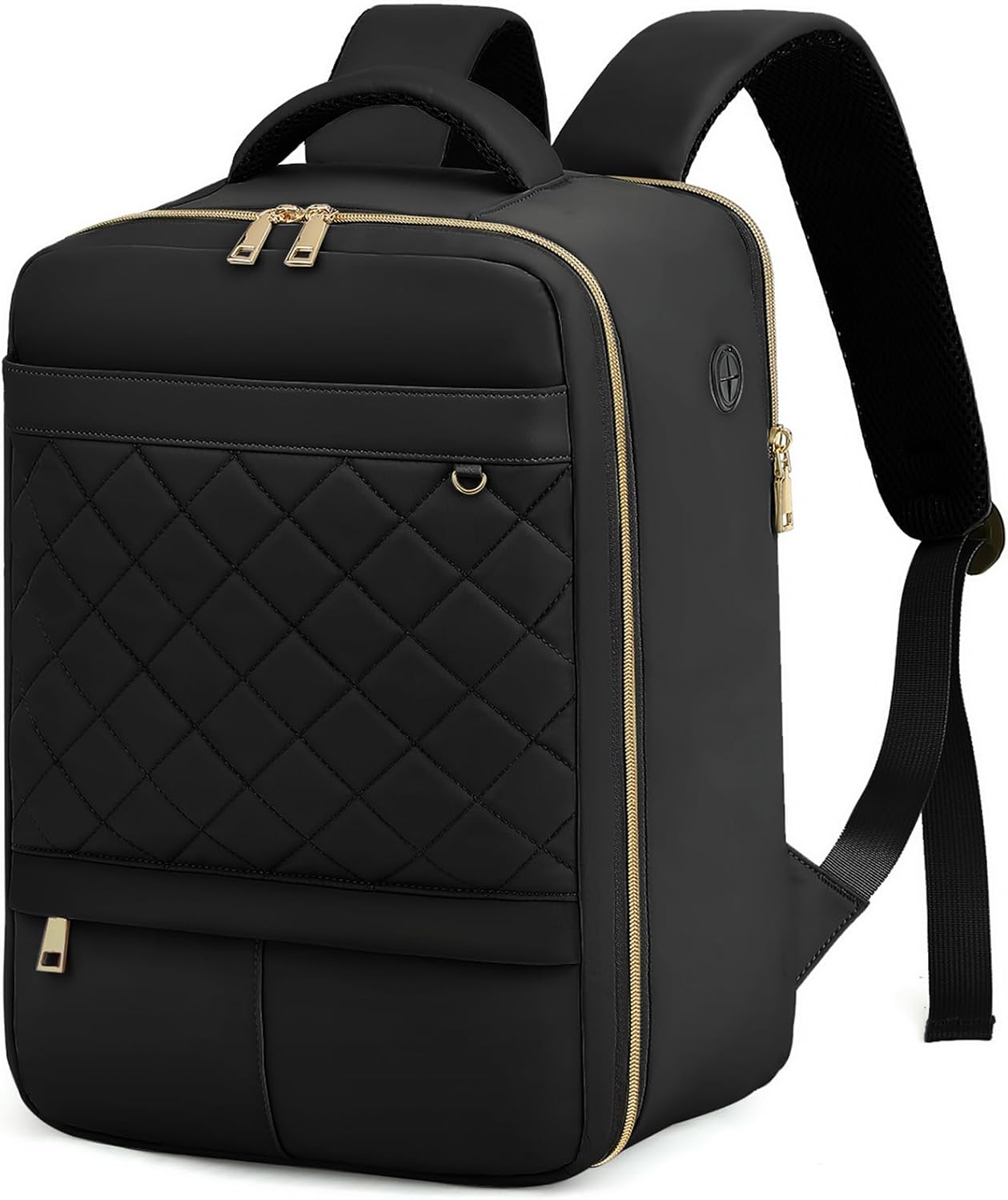 Yankony Women’s Travel Cabin Airplane Backpack with Diamond Embroidery Luggage Cabin 40 x 20 x 25 cm for Ryanair 20 L Backpacks with Anti-Theft Pouch Suitcase Backpack for Easyjet Wizz Air, Black