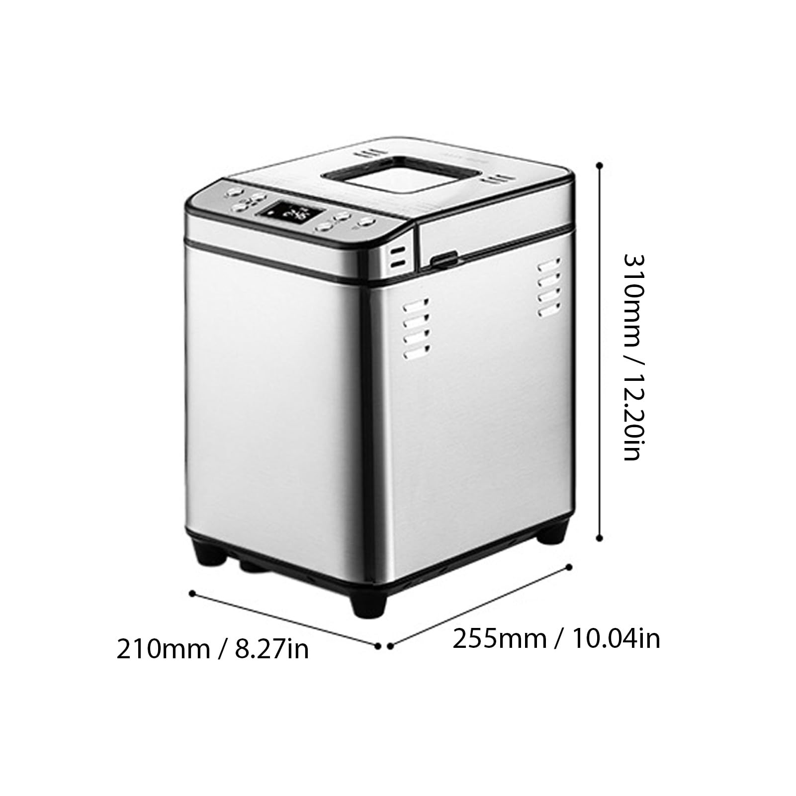 Automatyczny Wypiekacz do Chleba z 25 Programami, Pojemność 2 Funtów, Dwa Elementy Grzewcze o Mocy 700 W, Równomierne Pieczenie, do Chleba, Ciasta, Jogurtu