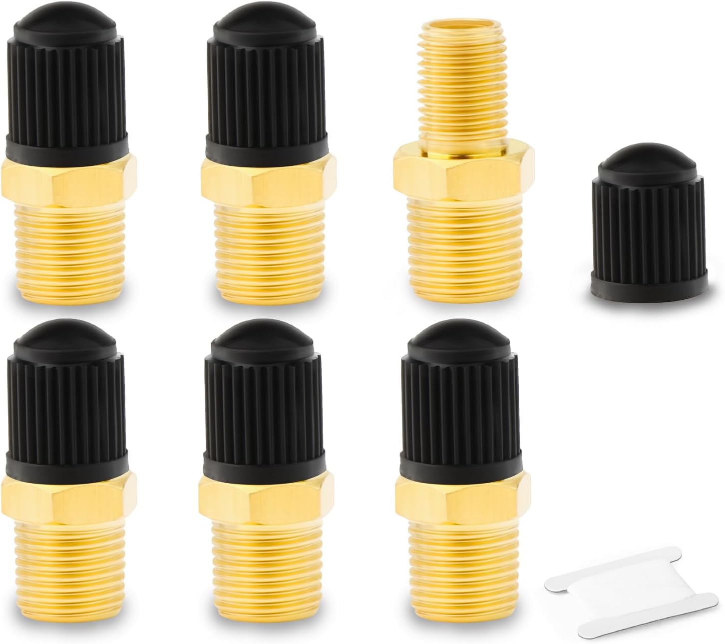 6PCS 1/8" NPT Tank Valve, Anti-Corrosion Brass Schrader Valve with 1/8" Male NPT, for Air compressor/Air Tanks Tools