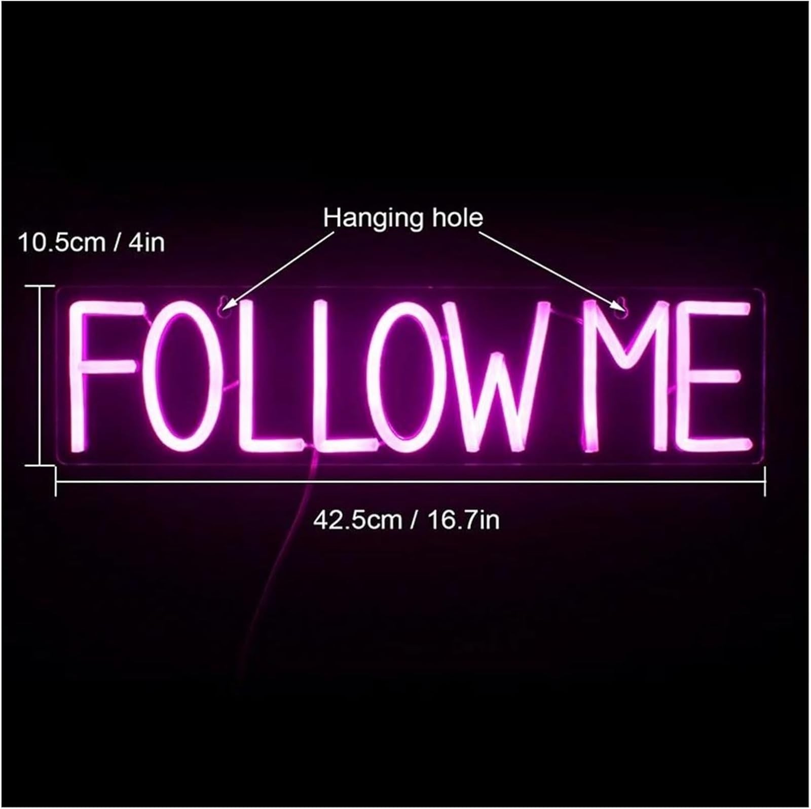 LED Lampada al neon Lettere colorate, luci al neon per interni, insegne Follow Me per la decorazione della camera da letto e del matrimonio