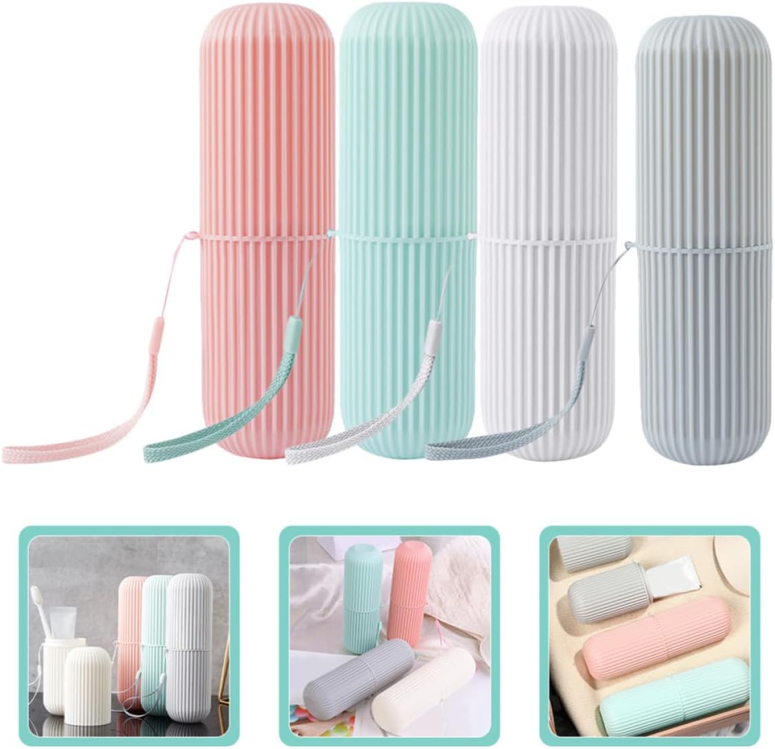 4pcs Portable Pp Toothbrush Box and Toothpaste Storage Case for Travel | Compact Organizer, Good Protection Effects, Business Trip and Home Use