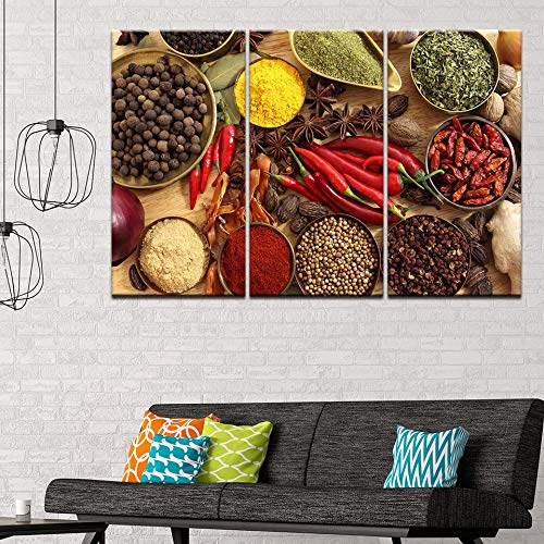 Tableau triptyque épices cuisine pour décoration murale salon rustique - 4