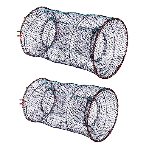Totority 2Pcs Folding Bait Multi Function Crawfish Lobster Traps Convenient Portable Fishing Nets for Easy Catching Aquatic Creatures