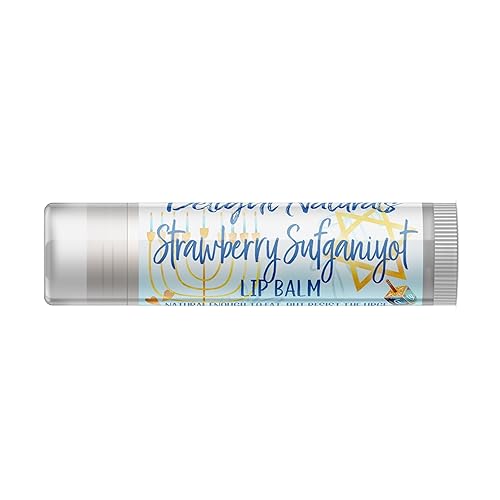 Delight Naturals JUMBO Bálsamo Labial - Happy Hanukkah Strawberry Sufganiyot