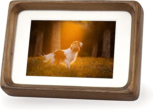 Miniatura 7 de Marcos de fotos de madera natural, marco de fotos de mesa con paspartú, marco de fotos de estilo rústico para colgar en la pared para decoración del