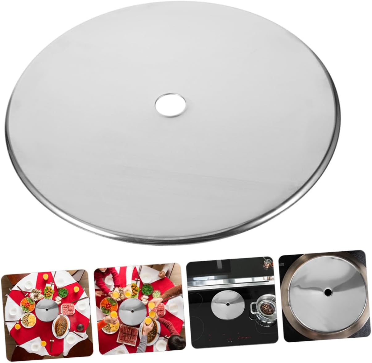 Mobestech Stainless Steel Heat Spread Plate Induction Cooktop Ring Cover Hot Pot Table Ring