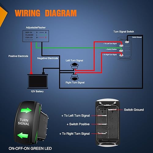 Vista 118 de Interruptor de direccional Nilight azul de 4 pines ON OFF ON, interruptor basculante SPDT grabado con láser, interruptores de palanca 12 V 20 A 24 V