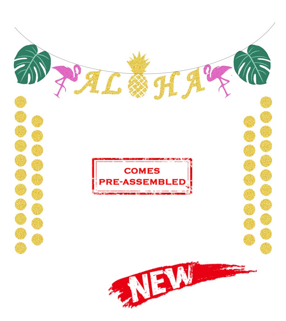 Hawaiian Aloha Party Decorations Banner,Hawaiian Luau Party Supplies,Hawaiian Summer Luau