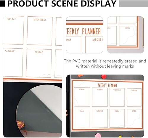 Miniatura 4 de Toddmomy 1 juego de pizarra blanca planificador de pizarra blanca con calendario, borrado de jardín de infantes, borrador de educación en seco,