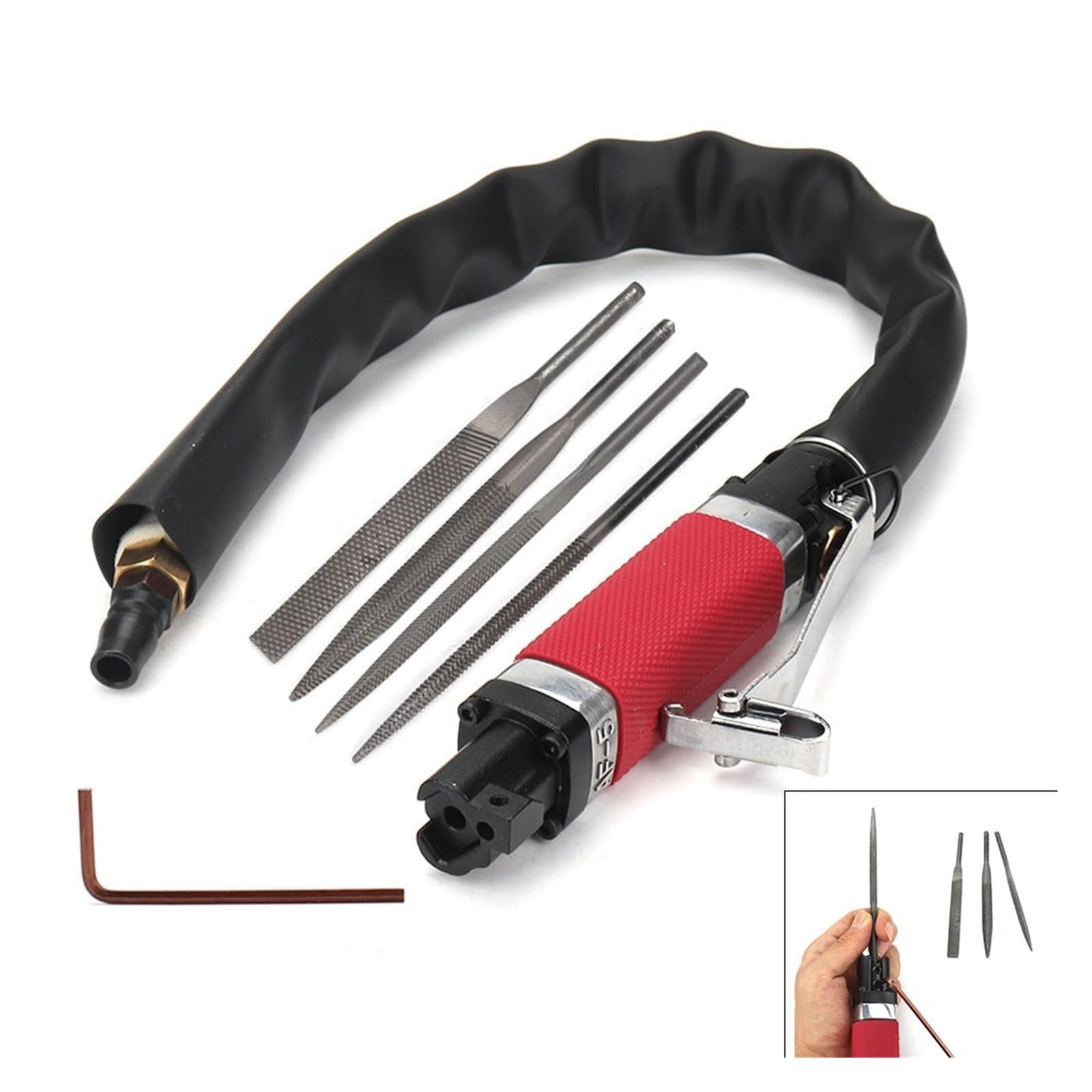 CUDTAPI Air Grinder File 1/4" Air File Body Saw Pneumatic Grinding Tool Reciprocating Machine 7000rpm Reciprocating Filing Tool