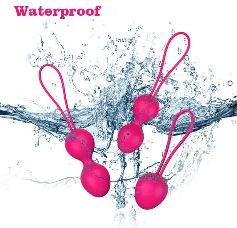 Ben Wa Balls 3 pcs Set, Elastic Silicone Balls Massage Weight Exercise,Used for Female Pelvic Floor Tightening and Bladder Control (Rose)