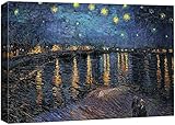 wall26 Starry Night Over The Rhone by Vincent Van Gogh - Oil Painting Reproduction on Canvas Prints Wall Art, Ready to Hang - 24