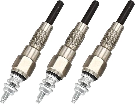 3Pcs Glow Plugs M811937 MIU802457 Compatible with John Deere Excavator 17D Tractor 1435 1023E 1025R 1026R 2025R 2305 2320 2030A X495 X595 Compatible with Gator UTV 4X2 4X4 6X4 850D 855D