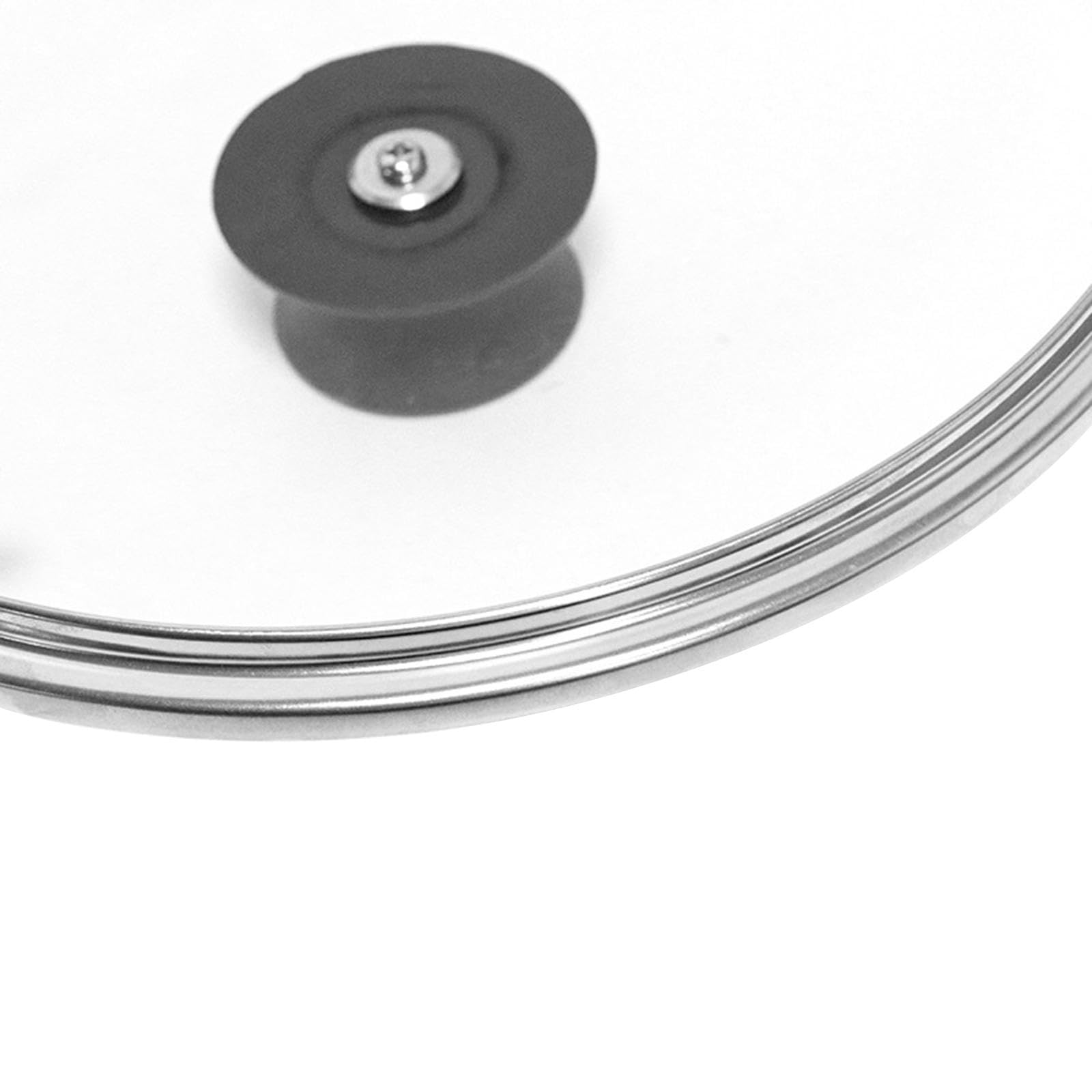 Sharplace Tapa de sartén de 36,7 cm con Borde de Acero Inoxidable, Tapa Universal para ollas, de Repuesto para Wok, Mango Negro