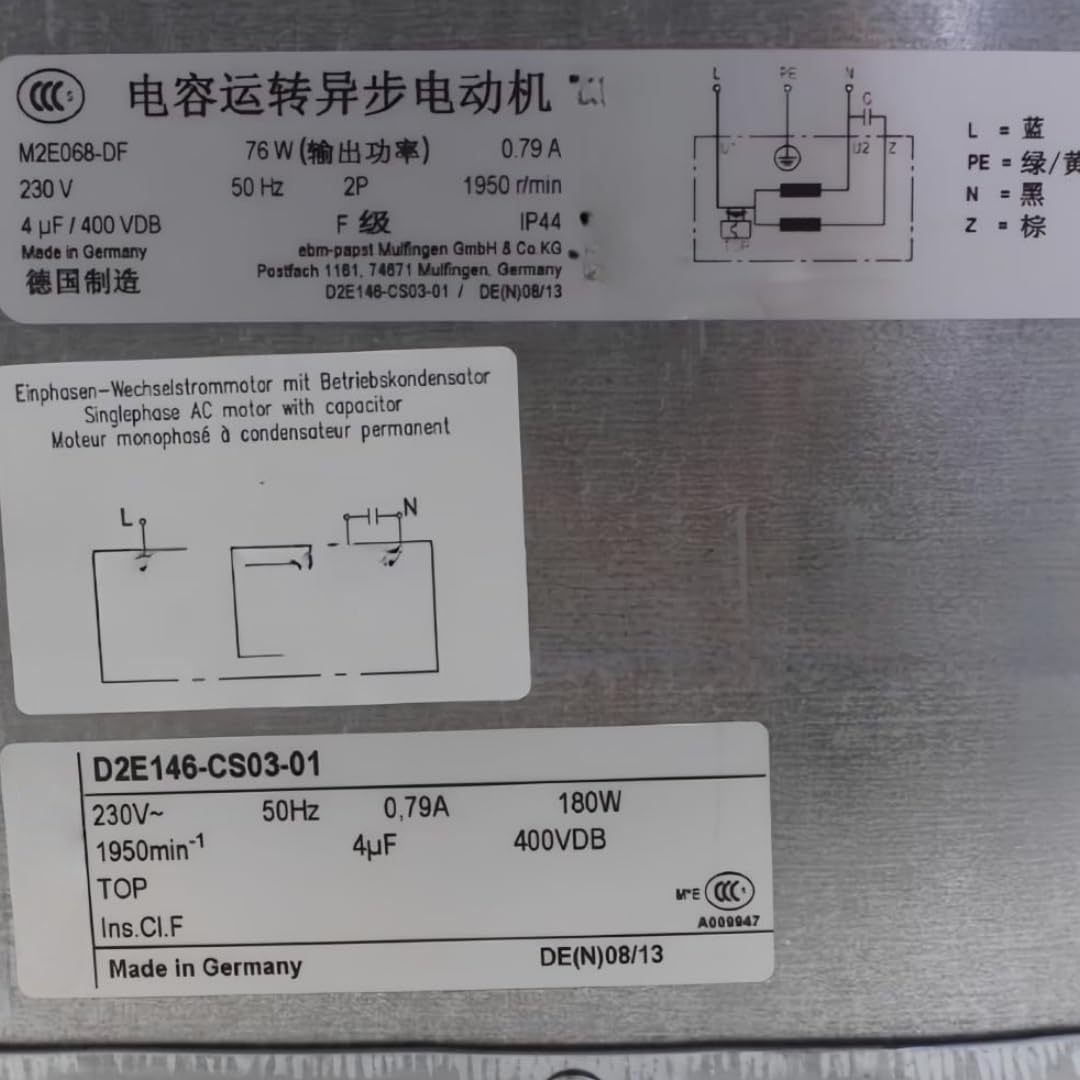 GJEXXPTST D2E146-CS03-01 230V 0.79A 180W 1950RPM Cooling Fan 146mm