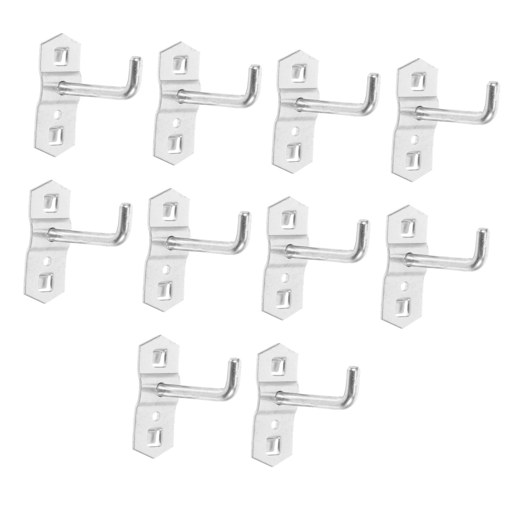 KONTONTY 10pcs Peg Board Hook Wall Hanging Kit Hook Lock Metal Pegboard Hooks Peg Board Accessories Tool Hooks for Garage Wall Hooks for Pegboard Heavy Duty Pegboard Hooks Steel Silver