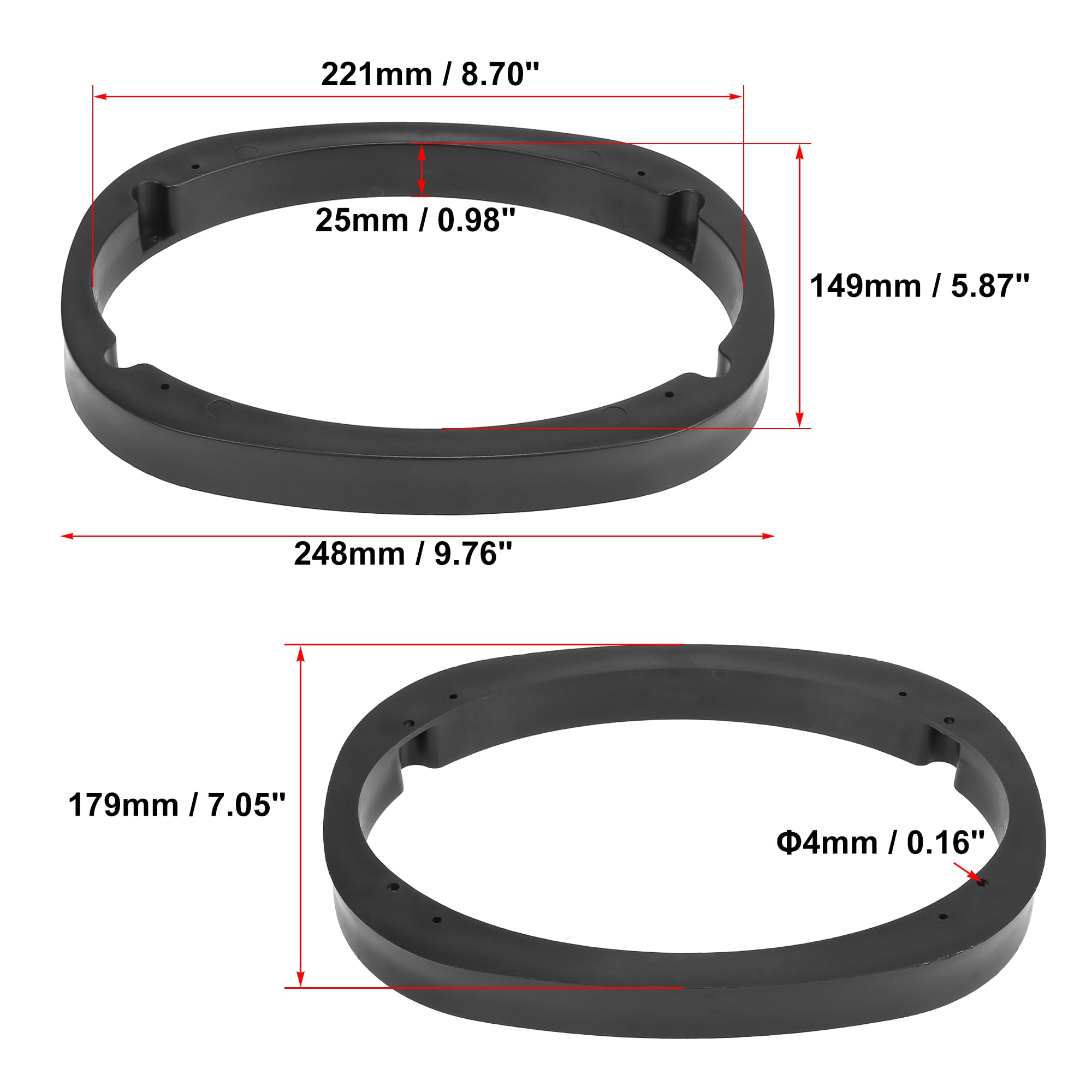 Holibanna 2 Paia Anello Adattatore Altoparlanti Auto In Plastica - Foto 13
